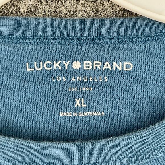 Lucky Brand Shirt Mens Extra Large Blue Single-stitch Retro Style Streetwear - Picture 5 of 9